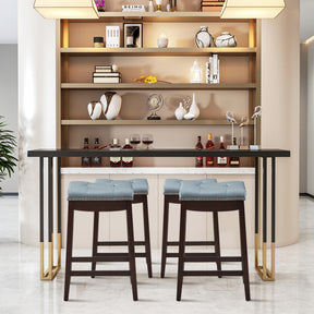 64 cm Backless Nailhead Bar Stool with Counter Height for Dining Room