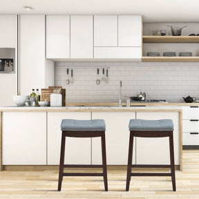 64 cm Backless Nailhead Bar Stool with Counter Height for Dining Room