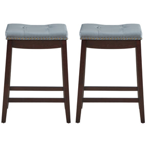 64 cm Backless Nailhead Bar Stool with Counter Height for Dining Room