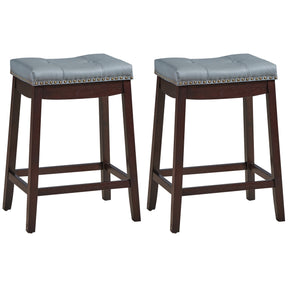 64 cm Backless Nailhead Bar Stool with Counter Height for Dining Room