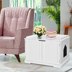 Cat Litter Box with Magnetic Door and Adjustable Partition