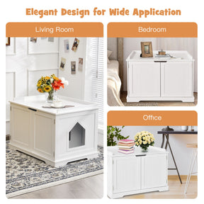 Cat Litter Box with Magnetic Door and Adjustable Partition
