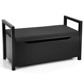Entryway Shoe Changing Storage with Flip-up Padded Seat and Side Handle
