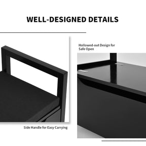 Entryway Shoe Changing Storage with Flip-up Padded Seat and Side Handle