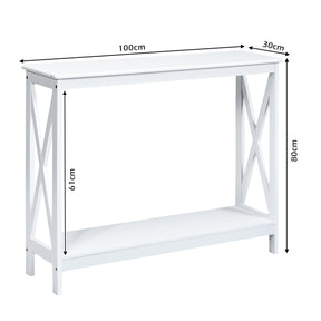 Industrial 2-Tier Narrow Console Table with Storage Shelf for Entryway