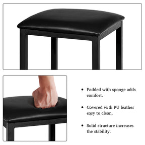 3 Pieces Dining Table and Chairs Set with Faux Marble Tabletop