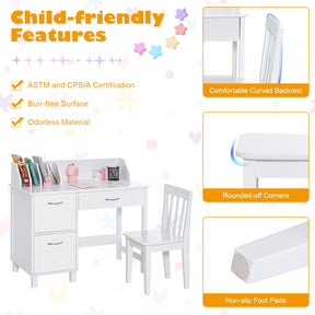 Kids Learning Desk & Chair Set for Bedroom & Study Room
