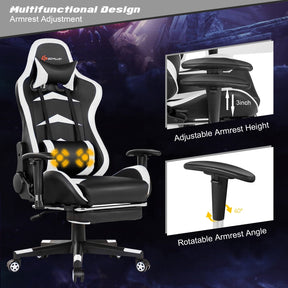 Massage Gaming Chair with Footrest