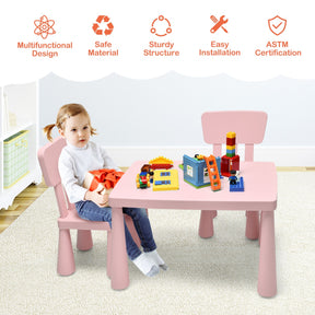 3 Pieces Kids Table and 2 Chairs Set for Reading