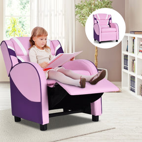 Ergonomic Kids Sofa Lounge Recliner with Adjustable Backrest & Storage Pocket