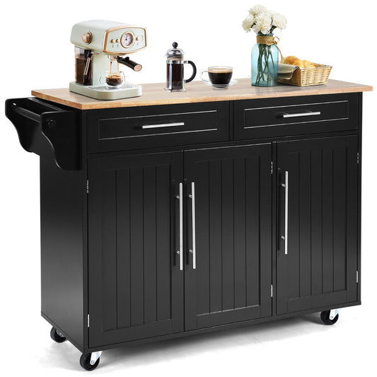 Rolling Storage Trolley with 2 Deep Drawers for Kitchen