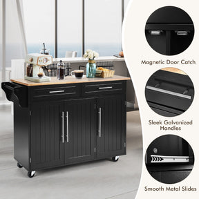 Rolling Storage Trolley with 2 Deep Drawers for Kitchen