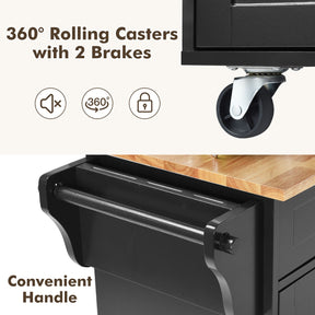 Rolling Storage Trolley with 2 Deep Drawers for Kitchen