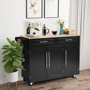 Rolling Storage Trolley with 2 Deep Drawers for Kitchen