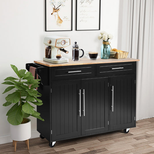 Rolling Storage Trolley with 2 Deep Drawers for Kitchen