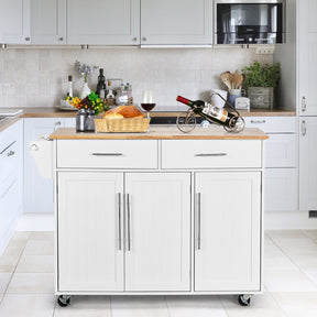 Rolling Storage Trolley with 2 Deep Drawers for Kitchen