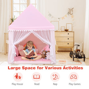 Multipurpose Kids' Playhouse Castle with Solid Wood Frame & Cotton Mat for Boys & Girls