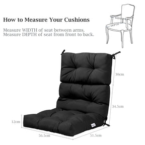 High Back Chair Cushion Patio Chair Seat Pads Non-slip Rope Belts Indoor Outdoor