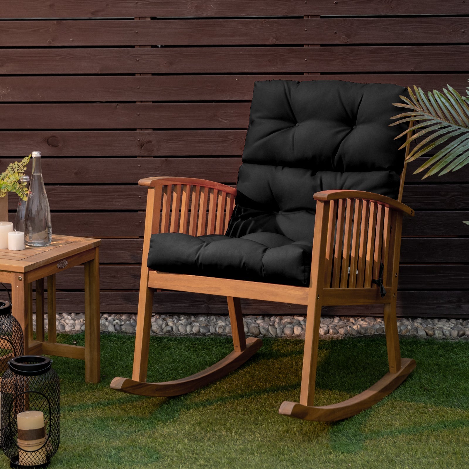 High Back Chair Cushion Patio Chair Seat Pads Non-slip Rope Belts Indoor Outdoor