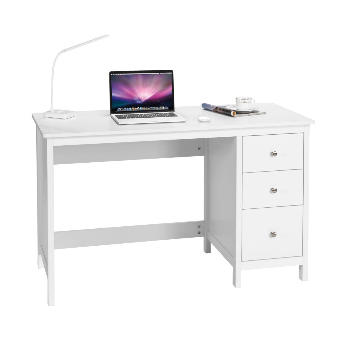 3-Drawer Computer Desk with Spacious Desktop for Office