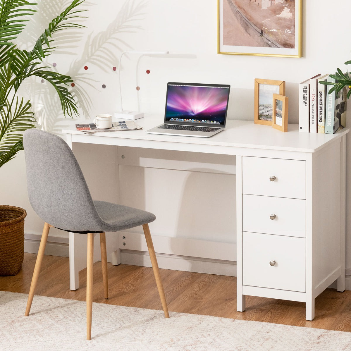 3-Drawer Computer Desk with Spacious Desktop for Office