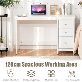 3-Drawer Computer Desk with Spacious Desktop for Office