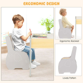 4-in-1 Wooden Kids Activity Table and Chair Set for Drawing and Studying