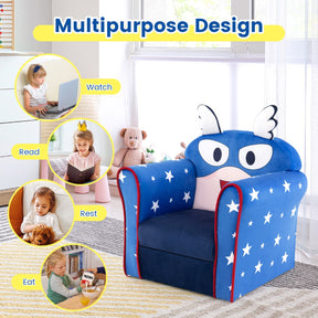 Kids Upholstered Armchair with Cute Cartoon Pattern for 0-5 Years