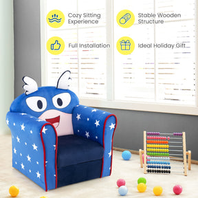 Kids Upholstered Armchair with Cute Cartoon Pattern for 0-5 Years