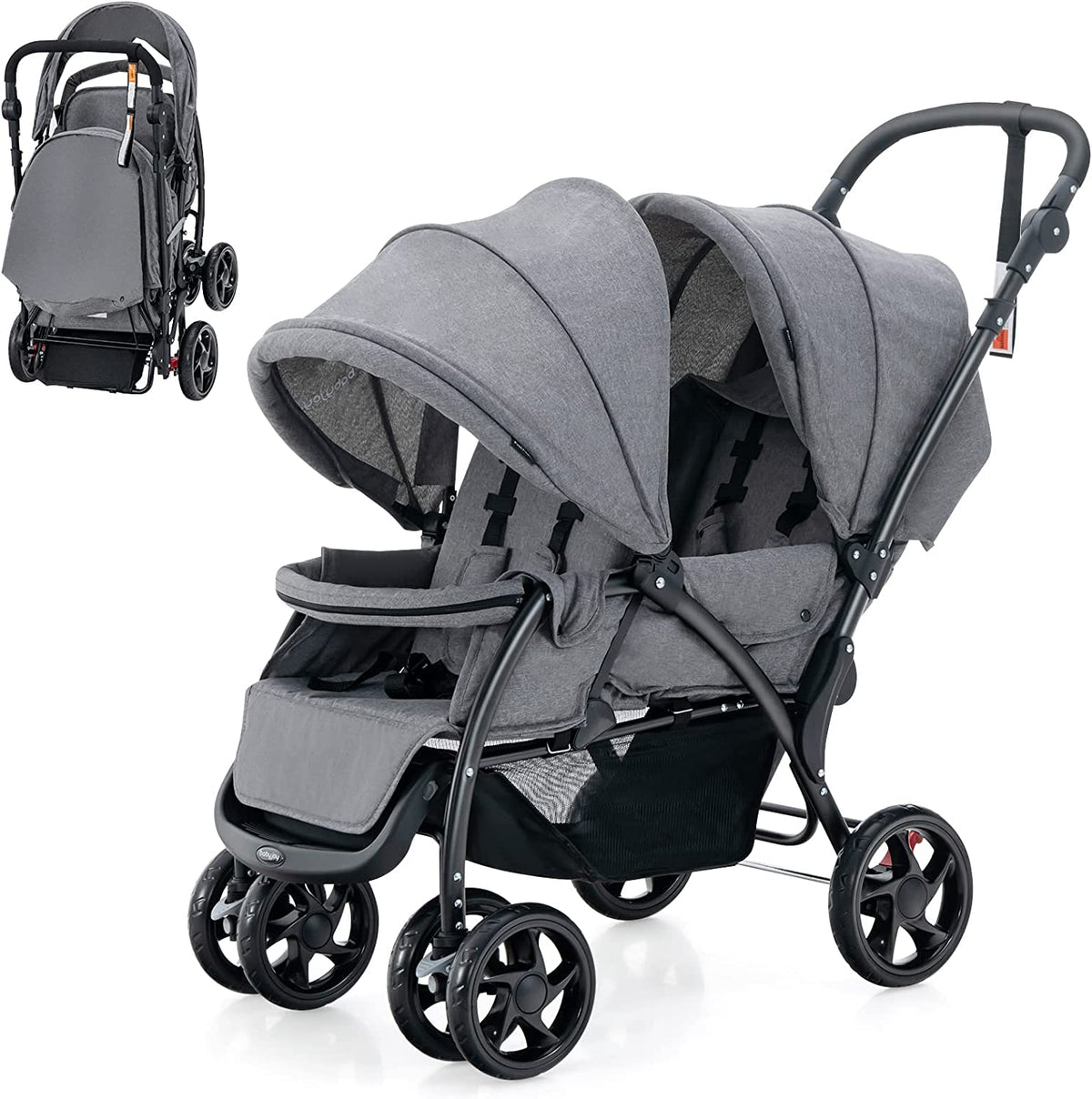 BABY JOY Foldable Tandem Stroller