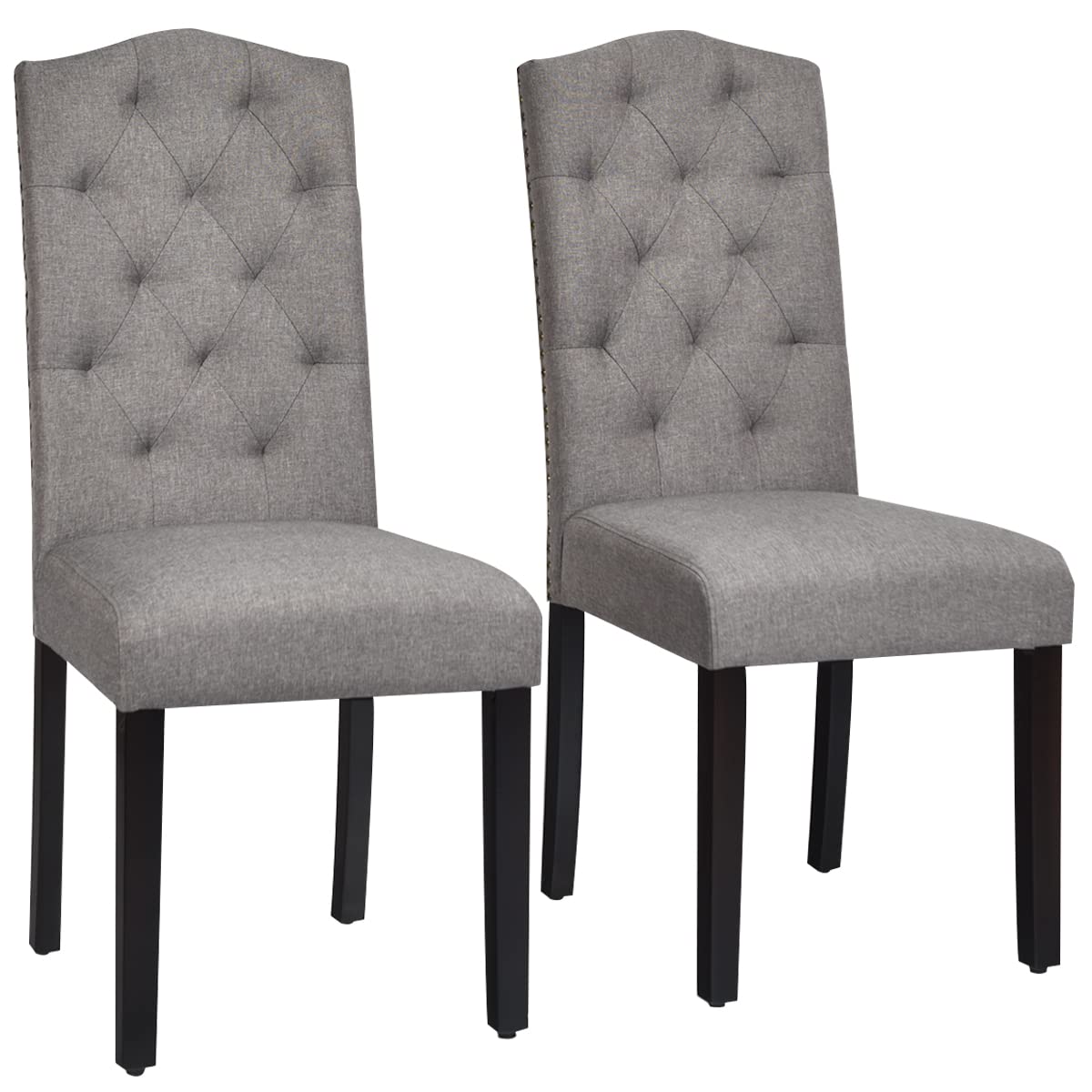 Giantex 2 Pcs Dining Chairs Tufted Upholstered Seat