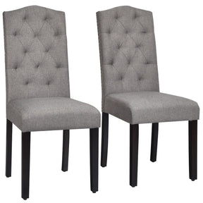 Giantex 2 Pcs Dining Chairs Tufted Upholstered Seat