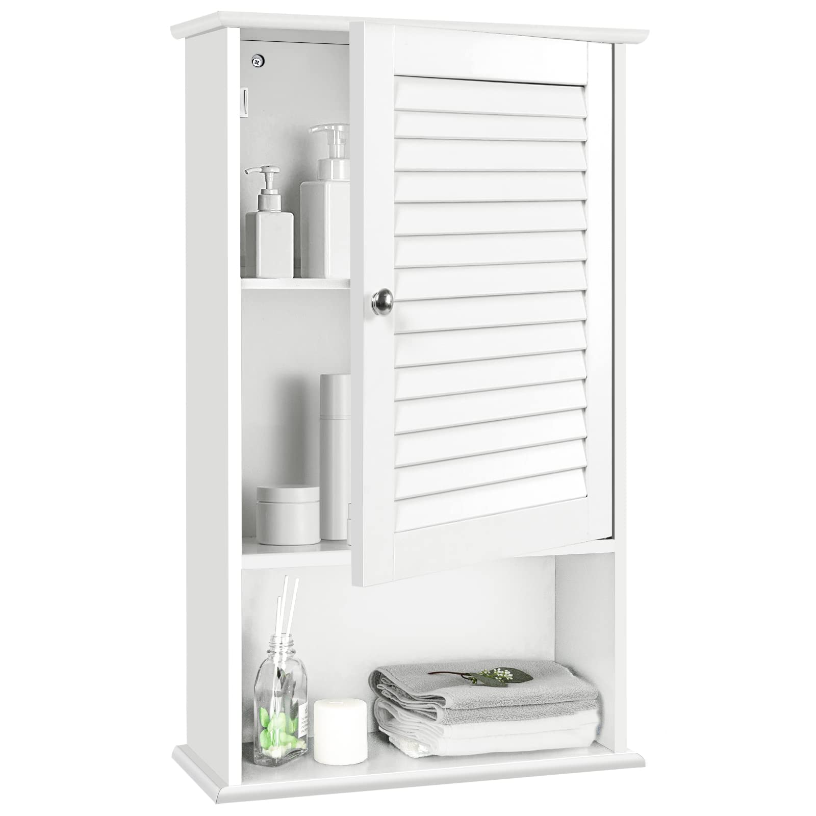 Giantex Bathroom Wall Cabinet, Large Capacity Storage Cupboard
