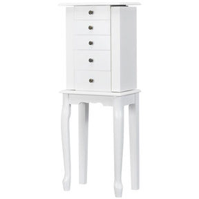 Jewelry Armoire Cabinet, Top Flip Mirror, 4 Drawers, Top 4 Compartments