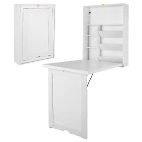 Giantex Wall Mounted Fold Out Convertible Desk, Multi-Function Floating Desk for Home Office