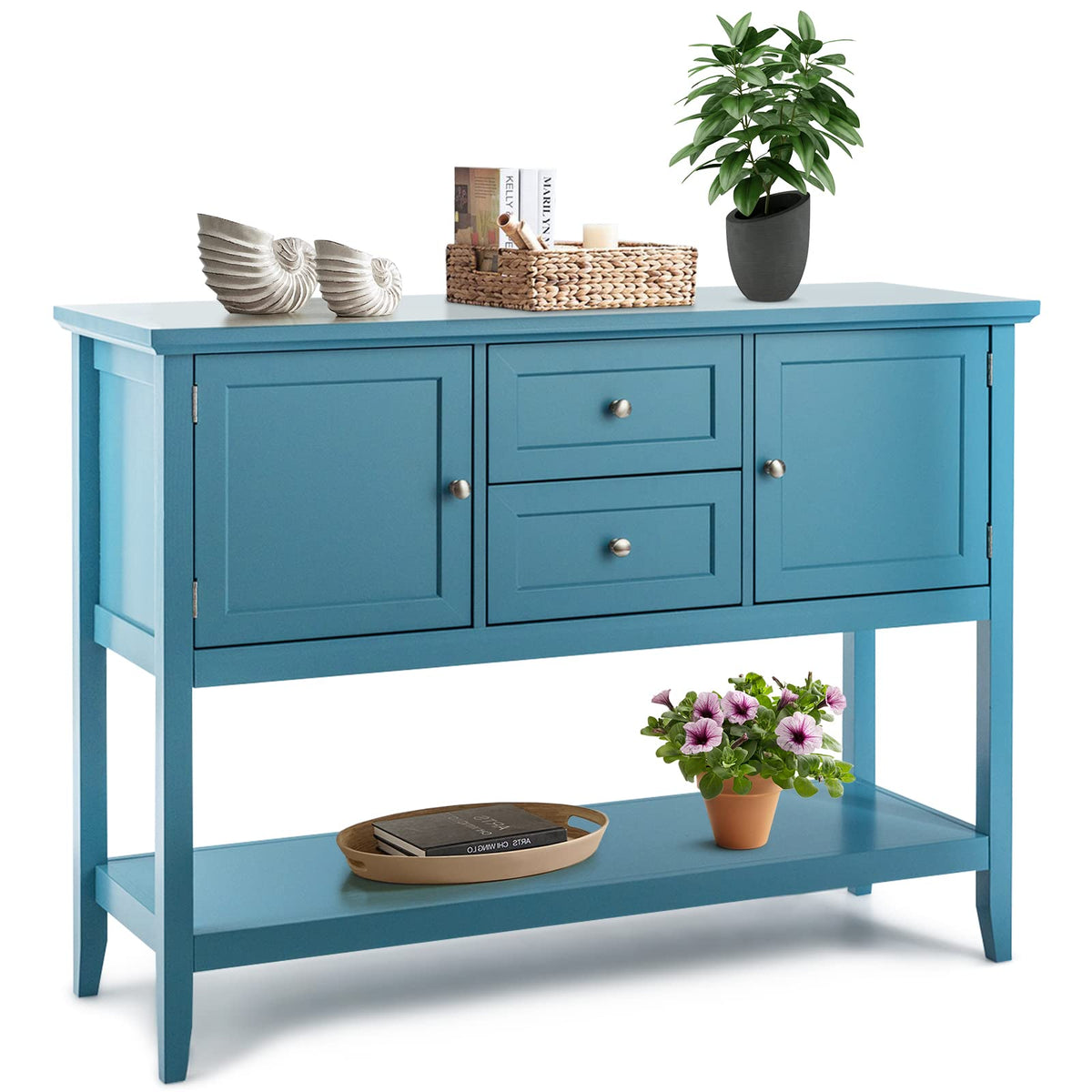 Giantex Buffet Sideboard Cabinet, 2 Drawers & 2 Doors, Side Console Table, Display Desk with Storage Shelf