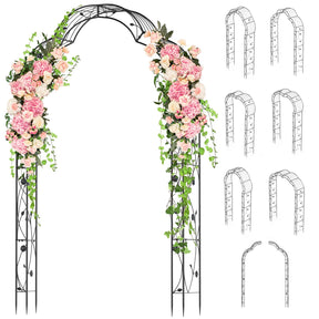 Giantex - 2 Half Garden Arch Trellis, 8.2ft Metal Garden Gazebo