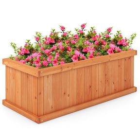 Raised Garden Bed, Wooden Planter Box with 4 Drainage Holes & Detachable Bottom Panels