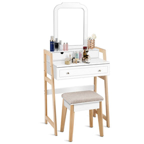 Giantex Vanity Set, Makeup Vanity Table w/ 3 Drawers & 2-Tier Tabletop