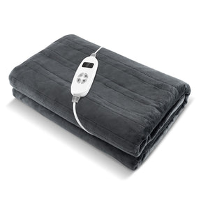 Electric Heated Blanket Throw, Double-Sided Fleece Soft Fast Heating Blanket w/9 Heat Settings, 9 Hours Timing Function