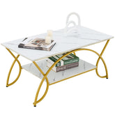 Giantex Faux Marble Coffee Table, Modern Chic Cocktail Table