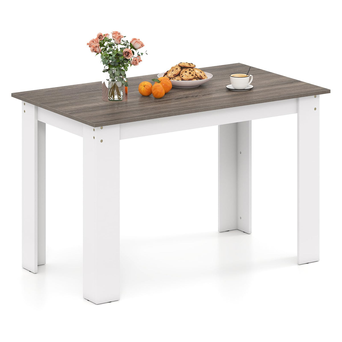 120 CM Dining Table for 4-6 People, Wooden Rectangular Table, Long Dinner Table