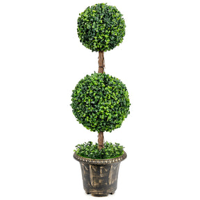Giantex Topiary Artificial Tree, 90cm Double Ball Tree, UV & Water Protection, Indoor & Outdoor Use