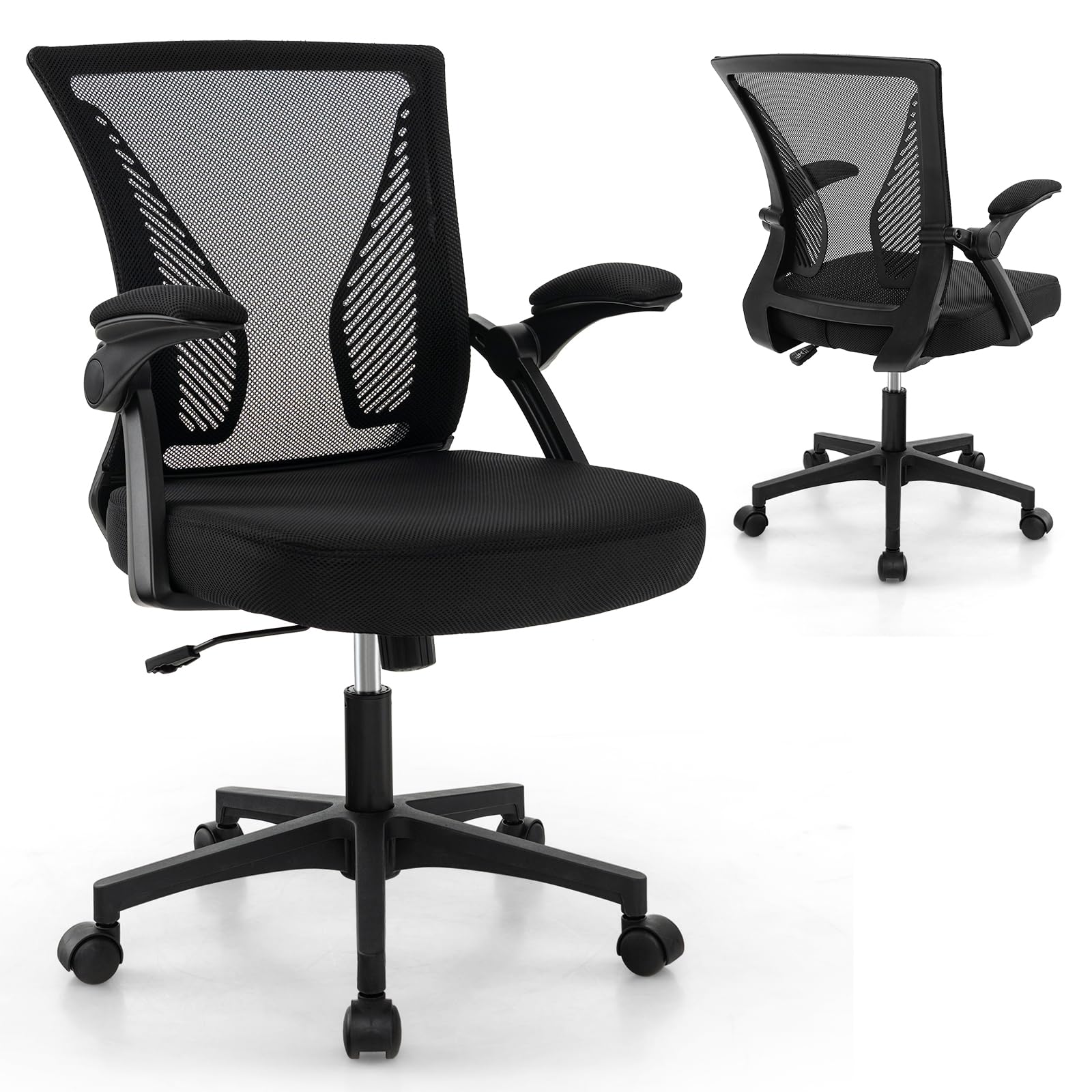 Giantex Ergonomic Office Chair, Adjustable Swivel Task Chair with Flip-Up Armrests