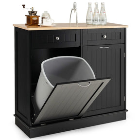 Giantex Kitchen Trash Cabinet, Tilt Out Trash Bin Cabinet with Single Trash Can Holder