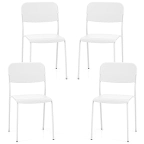 Giantex Modern Dining Chairs Set of 4, Stackable Kitchen Chairs w/Tilted Backrest & Sturdy Metal Legs
