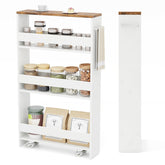 Slim Storage Cart w/Handle, 4-Tier Slide Out Utility Cart