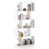 Giantex 5-Tier Bookshelf Geometric S-Shaped Bookcase w/Anti-Toppling Device