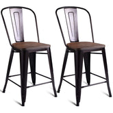 Giantex Metal Bar Stool Set of 2, Industrial Metal Chairs Set