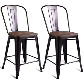 Giantex Metal Bar Stool Set of 2, Industrial Metal Chairs Set